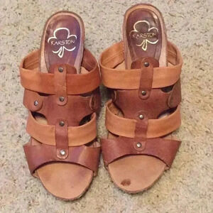 Karston slip on Leather Heels size38